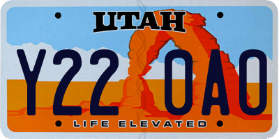 UT license plate Y220AO