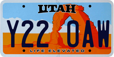 UT license plate Y220AW