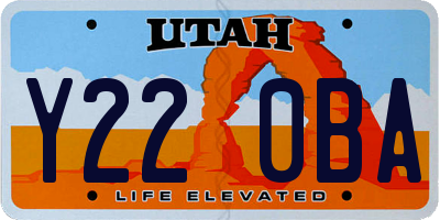 UT license plate Y220BA