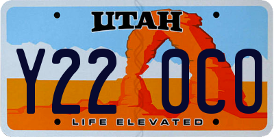 UT license plate Y220CO