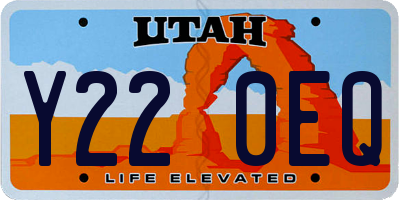 UT license plate Y220EQ