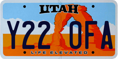 UT license plate Y220FA
