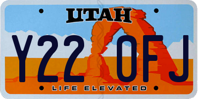 UT license plate Y220FJ