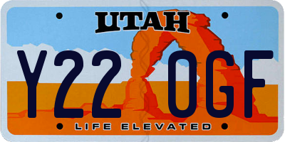 UT license plate Y220GF