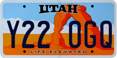 UT license plate Y220GQ