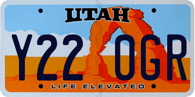 UT license plate Y220GR
