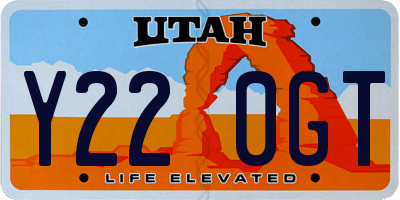 UT license plate Y220GT