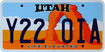 UT license plate Y220IA