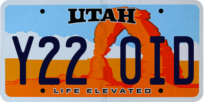 UT license plate Y220ID