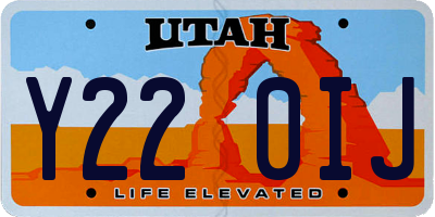 UT license plate Y220IJ