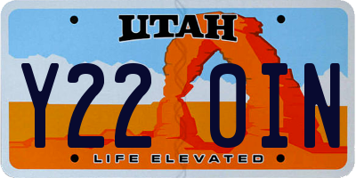 UT license plate Y220IN