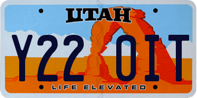 UT license plate Y220IT