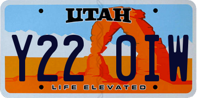 UT license plate Y220IW