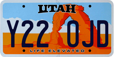 UT license plate Y220JD