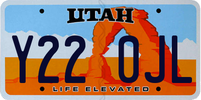 UT license plate Y220JL