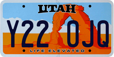 UT license plate Y220JQ