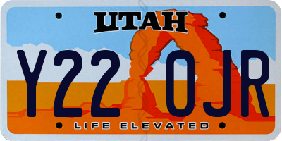 UT license plate Y220JR