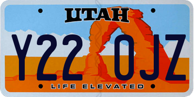 UT license plate Y220JZ
