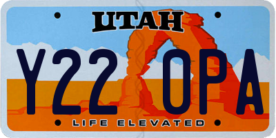 UT license plate Y220PA