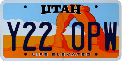 UT license plate Y220PW