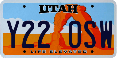 UT license plate Y220SW