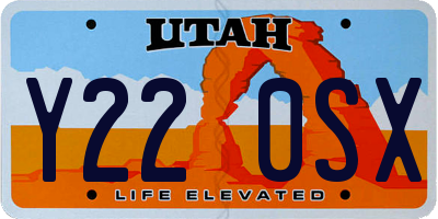 UT license plate Y220SX