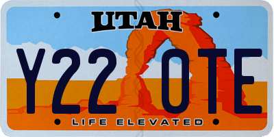 UT license plate Y220TE