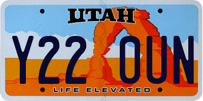 UT license plate Y220UN