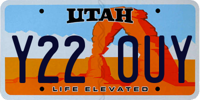 UT license plate Y220UY