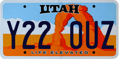 UT license plate Y220UZ