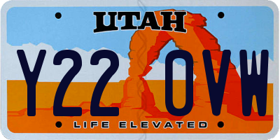 UT license plate Y220VW