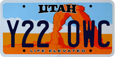 UT license plate Y220WC