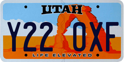 UT license plate Y220XF