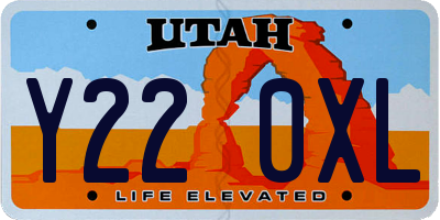 UT license plate Y220XL