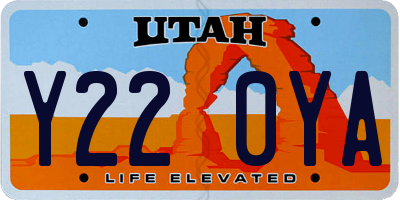UT license plate Y220YA