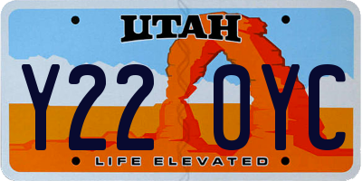 UT license plate Y220YC