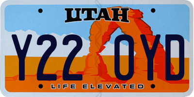 UT license plate Y220YD