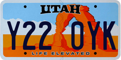 UT license plate Y220YK