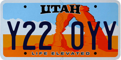 UT license plate Y220YY