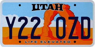UT license plate Y220ZD