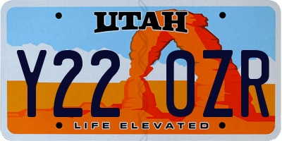UT license plate Y220ZR