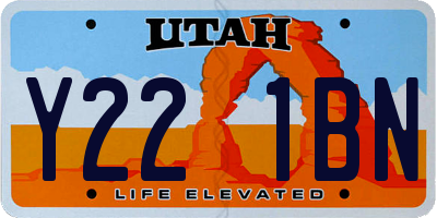 UT license plate Y221BN