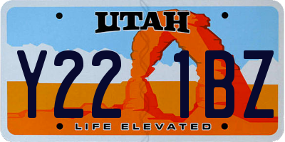UT license plate Y221BZ