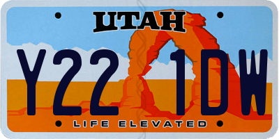 UT license plate Y221DW