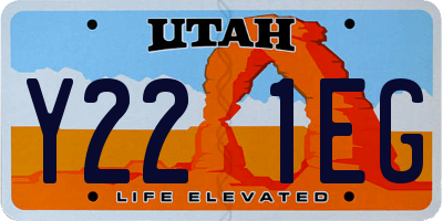 UT license plate Y221EG