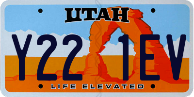 UT license plate Y221EV