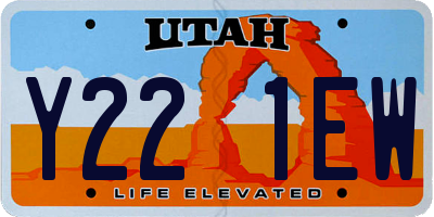 UT license plate Y221EW