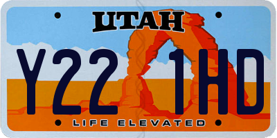 UT license plate Y221HD