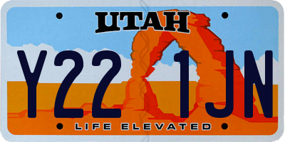 UT license plate Y221JN