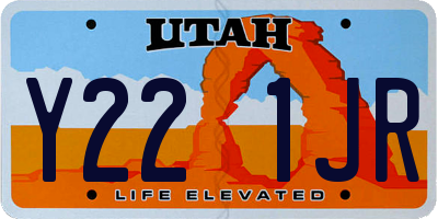 UT license plate Y221JR